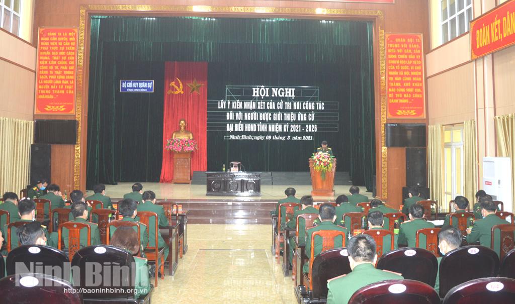 Bộ CHQS tỉnh giới thiệu nhân sự ứng cử đại biểu HĐND tỉnh nhiệm kỳ 2021-2026