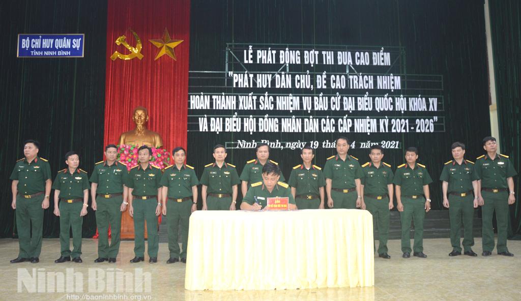 Bộ CHQS tỉnh phát động đợt thi đua cao điểm chào mừng bầu cử đại biểu Quốc hội khóa XV và đại biểu HĐND các cấp, nhiệm kỳ 2021 - 2026