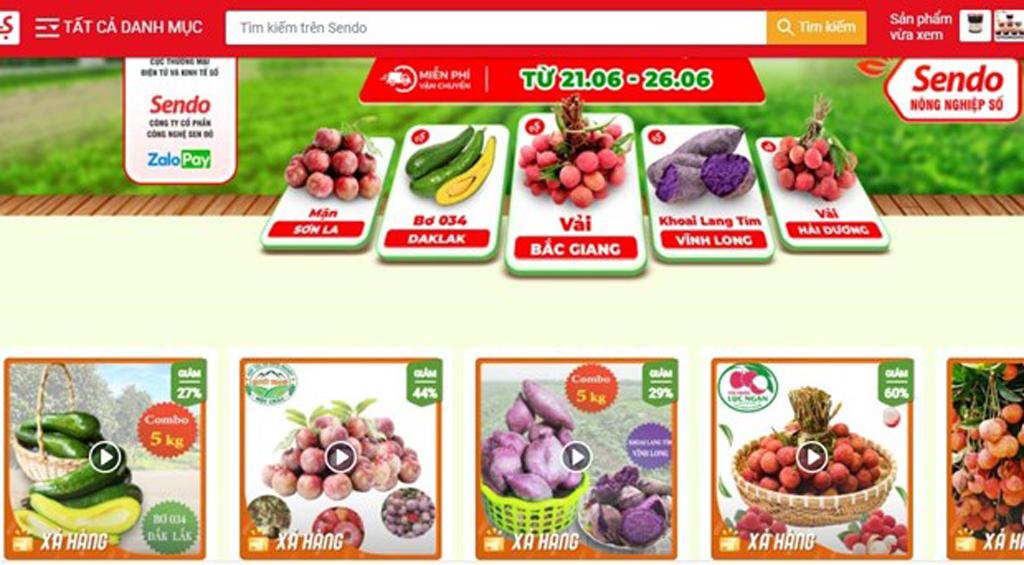Phiên chợ nông sản Việt trực tuyến lên sàn thương mại điện tử Sendo