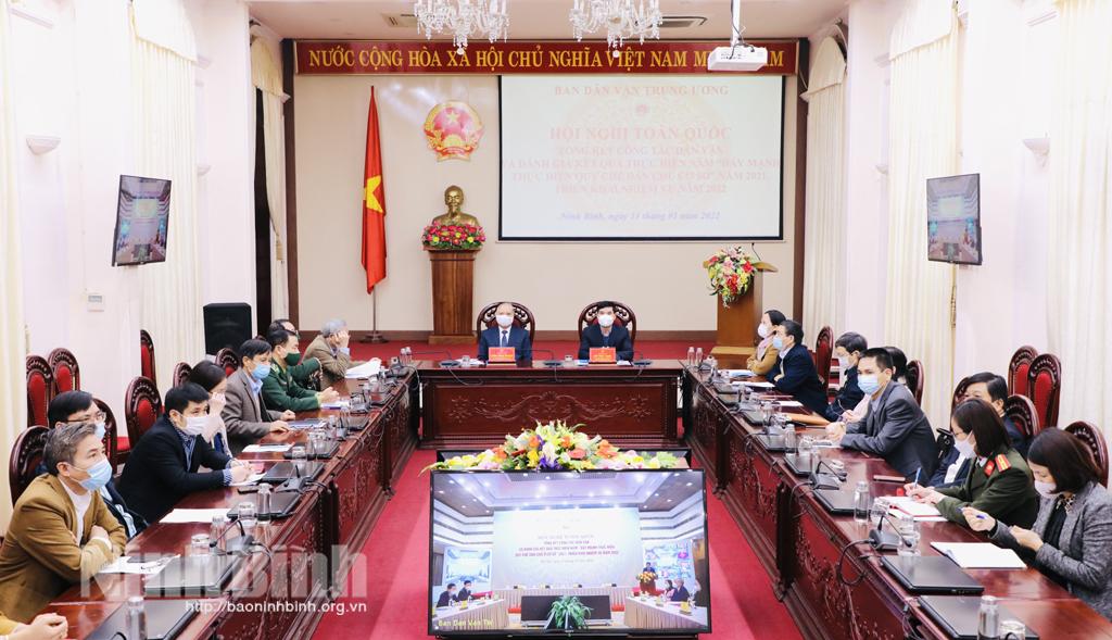 Hội nghị trực tuyến toàn quốc tổng kết công tác dân vận năm 2021