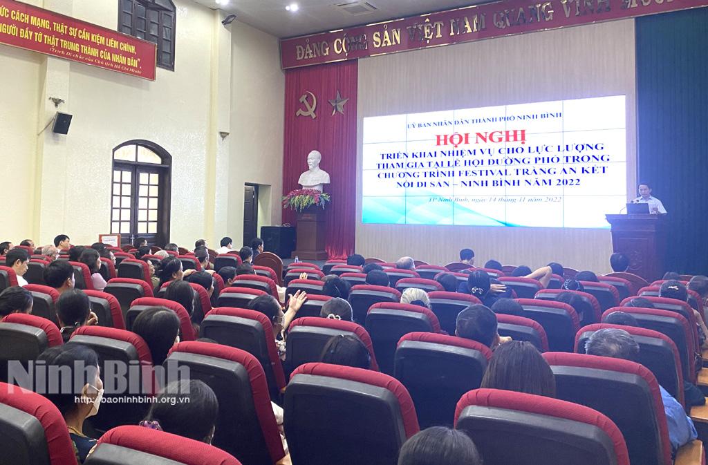 Thành phố Ninh Bình triển khai nhiệm vụ cho lực lượng tham gia Festival Tràng An