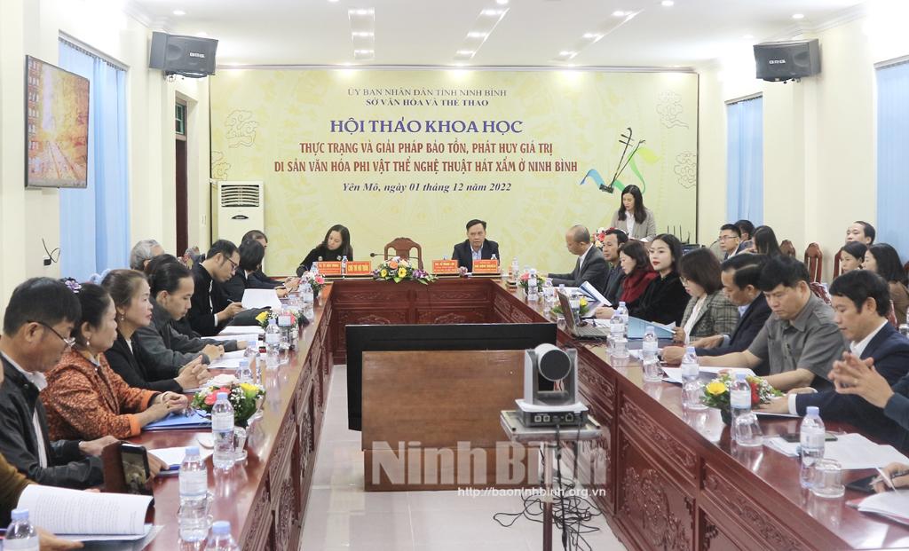 Hội thảo khoa học "Thực trạng và giải pháp bảo tồn, phát huy giá trị di sản văn hóa phi vật thể nghệ thuật hát Xẩm ở Ninh Bình"
