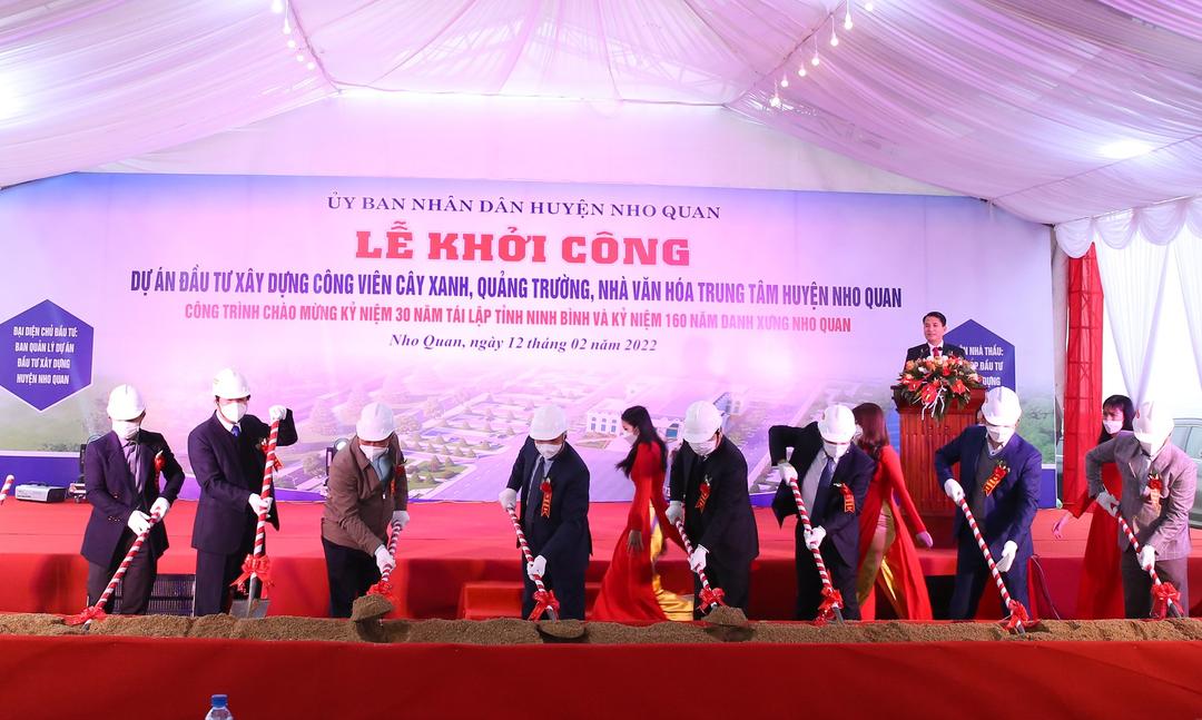 Khởi công Dự án đầu tư xây dựng Công viên cây xanh quảng trường, Nhà văn hóa trung tâm huyện Nho Quan