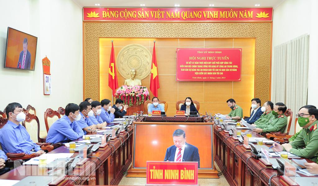 Hội nghị trực tuyến sơ kết 7 năm thực hiện Quy chế phối hợp công tác giữa các cơ quan khối Nội chính Trung ương