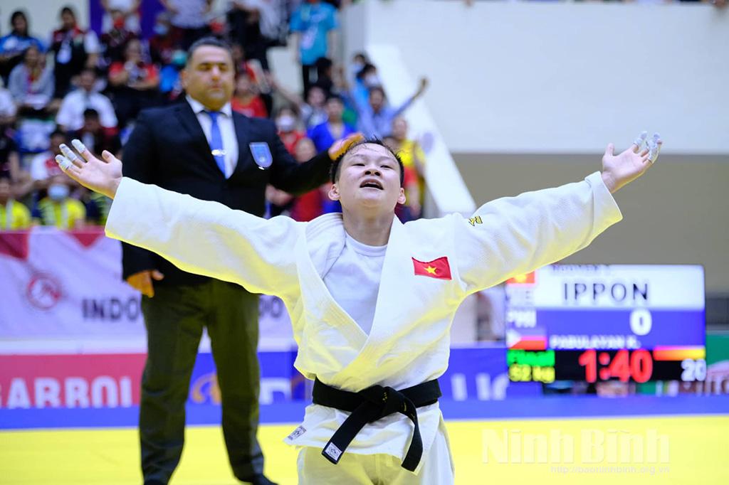 Võ sỹ Judo Ninh Bình - Nguyễn Thị Thanh Thủy giành huy chương vàng tại SEA Games 31