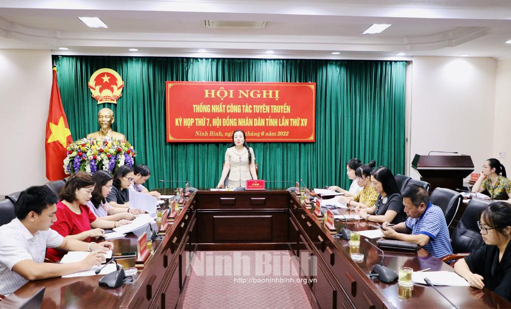 Hội nghị thống nhất công tác tuyên truyền kỳ họp thứ 7, HĐND tỉnh khóa XV