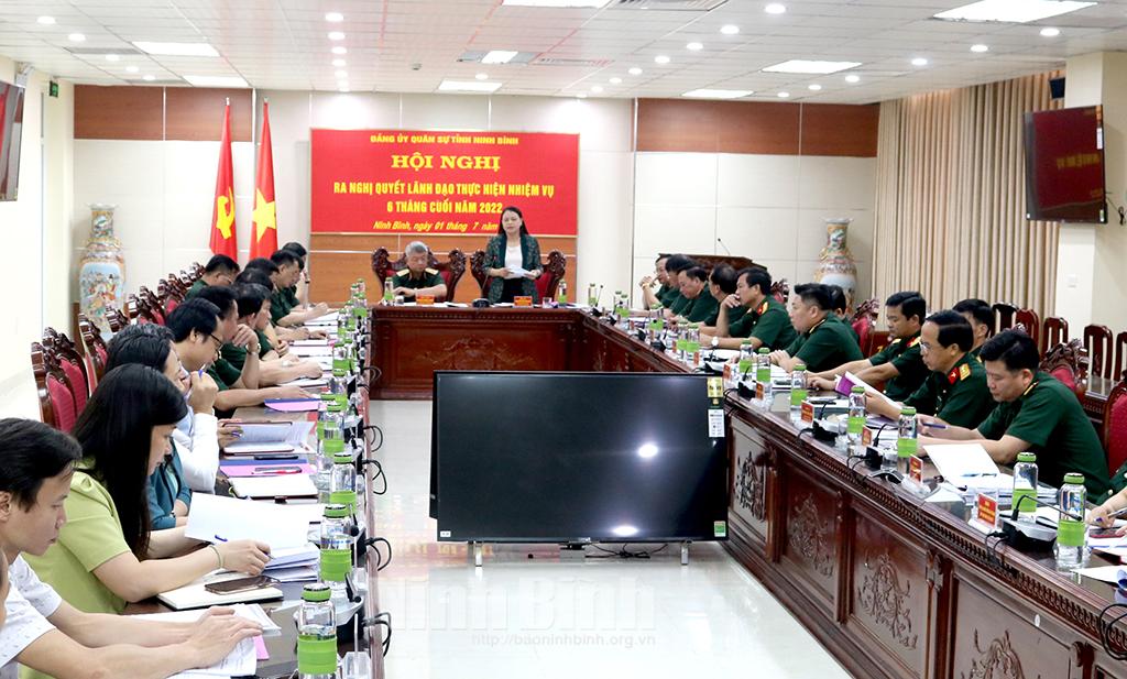Đảng ủy Quân sự tỉnh ra nghị quyết lãnh đạo thực hiện nhiệm vụ 6 tháng cuối năm