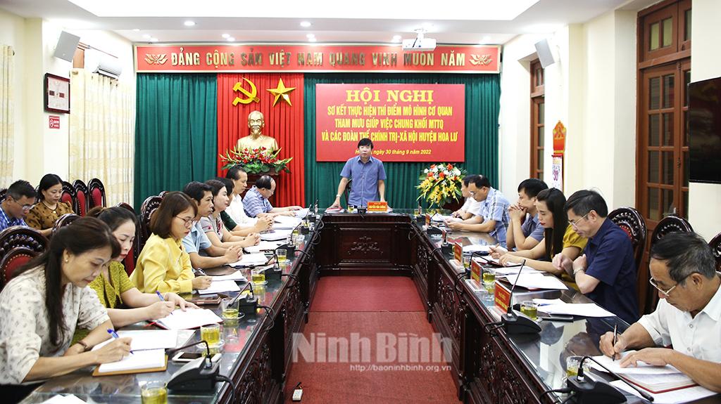 Sơ kết việc thực hiện thí điểm mô hình Cơ quan khối huyện Hoa Lư