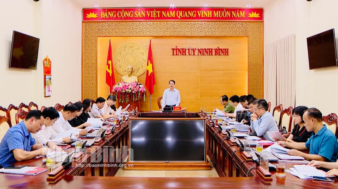 Hội nghị báo cáo tiến độ công tác phối hợp phục vụ tổ chức Hội thảo khoa học quốc gia tại Ninh Bình