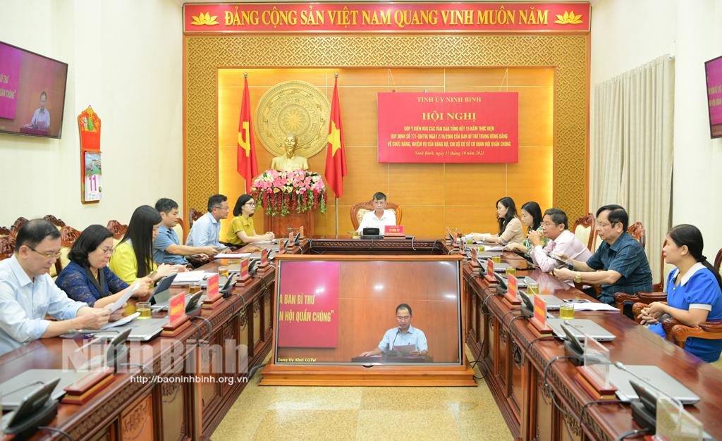 Hội nghị góp ý vào các văn bản tổng kết 15 năm thực hiện Quy định số 171 của Ban Bí thư Trung ương Đảng