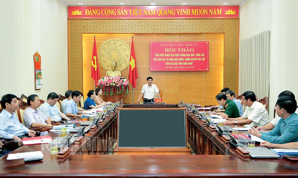 Phát huy truyền thống 93 năm công tác dân vận của Đảng, tăng cường đổi mới và nâng cao hiệu quả công tác dân vận, góp phần thực hiện thắng lợi Nghị quyết Đại hội Đảng bộ tỉnh lần thứ XXII