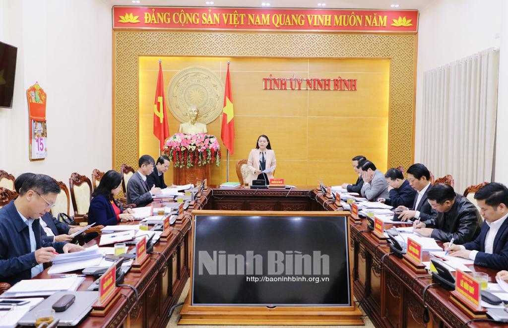 Ban Thường vụ Tỉnh ủy cho ý kiến vào một số nội dung quan trọng