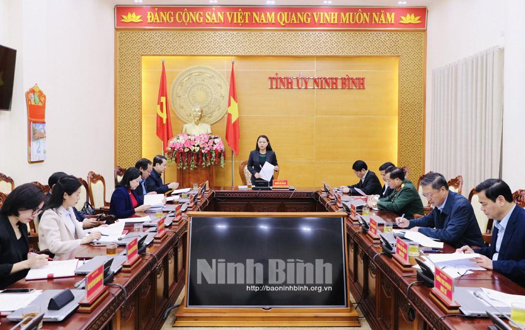 Thường trực Tỉnh ủy giao ban công tác tháng 1