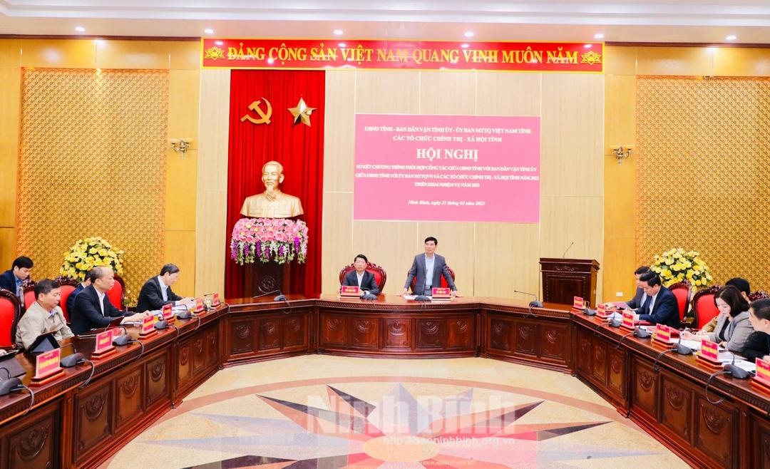 Triển khai chương trình phối hợp giữa UBND tỉnh với Ban Dân vận Tỉnh ủy; UBND tỉnh với Ủy ban MTTQ Việt Nam tỉnh và các tổ chức chính trị - xã hội tỉnh năm 2023