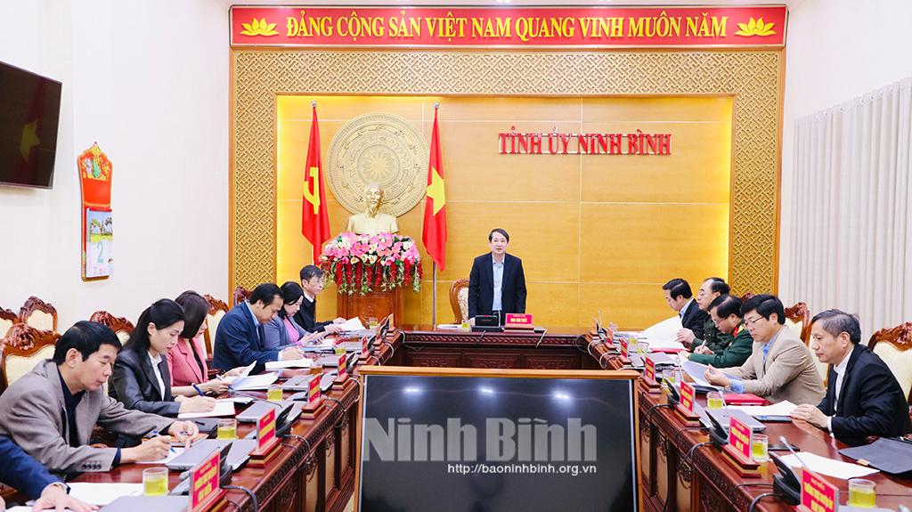 Thường trực Tỉnh ủy giao ban với các huyện ủy, thành ủy, đảng ủy trực thuộc