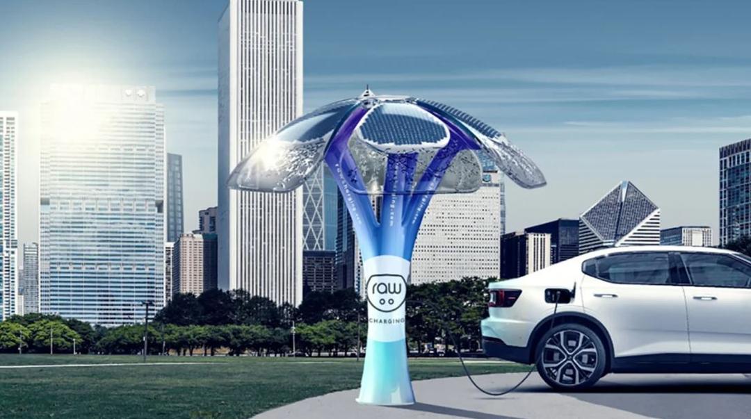 Sạc ô tô ngay dưới tán 'cây' năng lượng