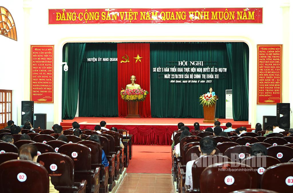 Nho Quan sơ kết 5 năm triển khai thực hiện Nghị quyết 35-NQ/TW của Bộ Chính trị