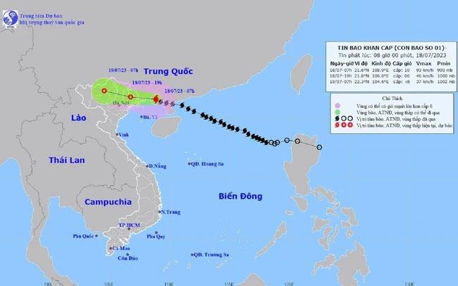 Cập nhật: Bão số 1 vào vịnh Bắc Bộ, giảm cấp, tiến về vùng biển phía Bắc Quảng Ninh