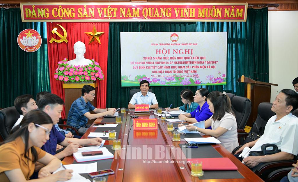 Hội nghị trực tuyến toàn quốc sơ kết 5 năm thực hiện Nghị quyết liên tịch số 403