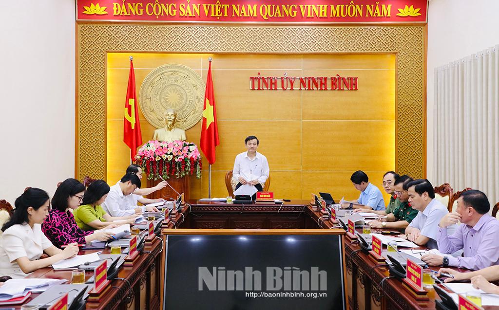 Thường trực Tỉnh ủy giao ban công tác tháng 7