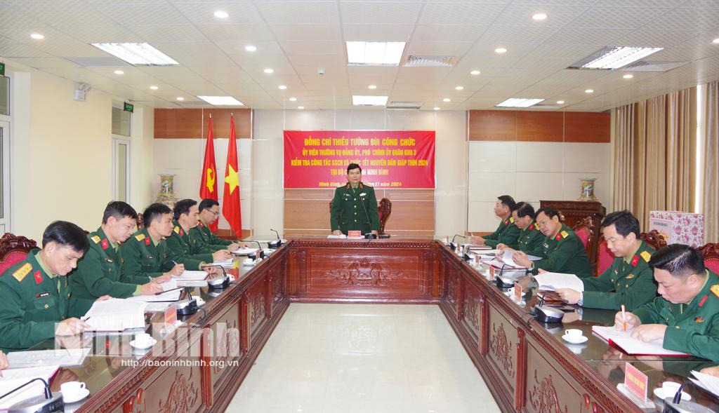 Bộ Tư lệnh Quân khu 3 kiểm tra công tác sẵn sàng chiến đấu và chúc Tết tại Bộ CHQS tỉnh