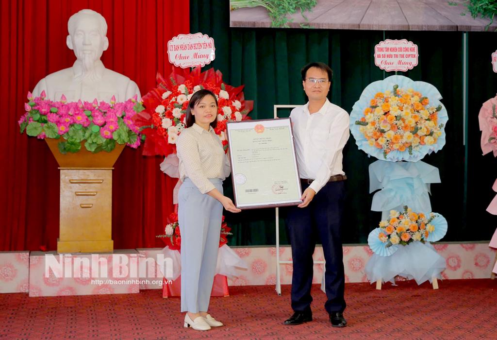 Công bố Giấy chứng nhận đăng ký nhãn hiệu "Rau cần Yên Hòa - Yên Mô"