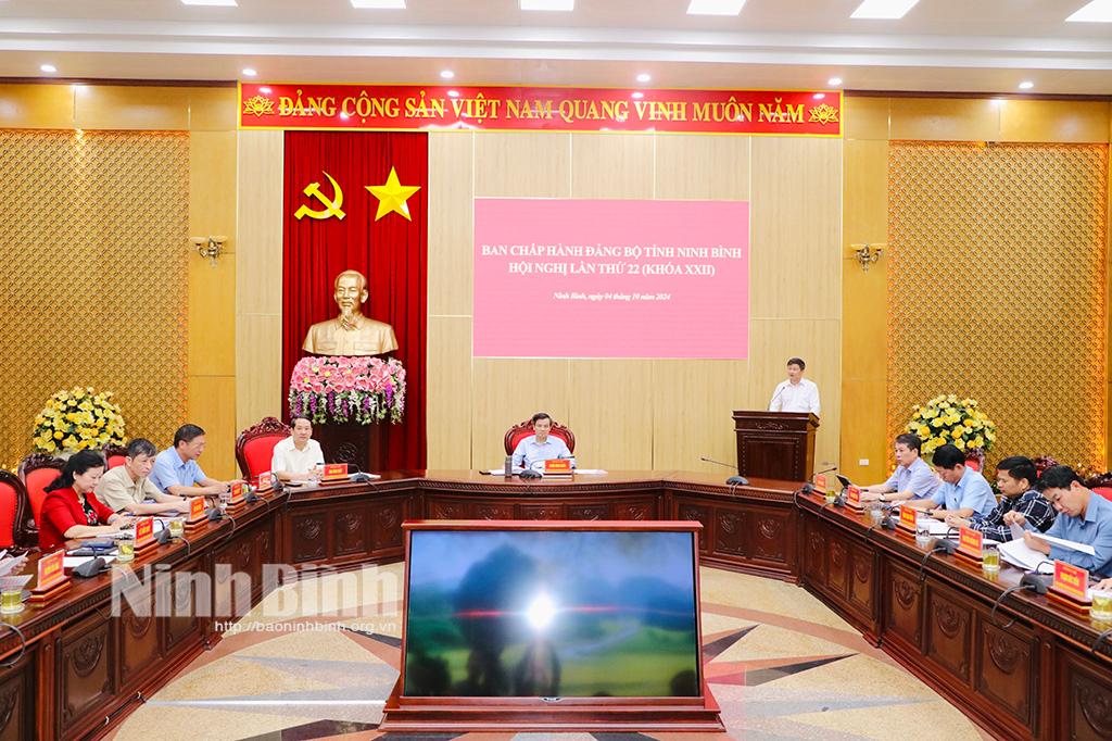 Hội nghị Ban Chấp hành Đảng bộ tỉnh lần thứ 22