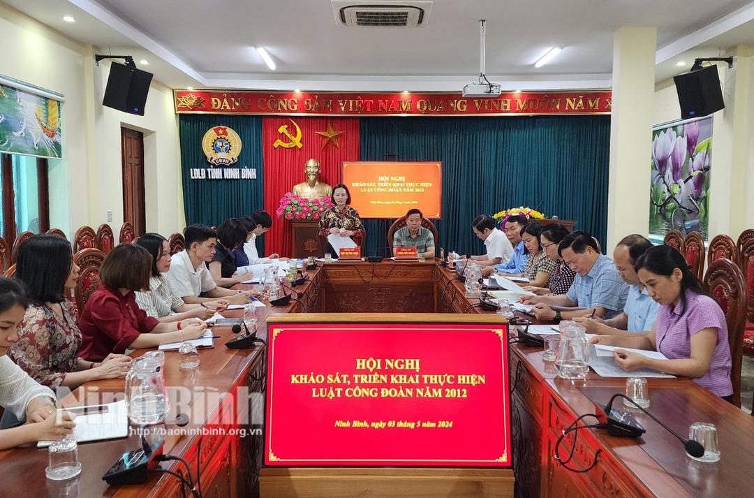 Đoàn đại biểu Quốc hội tỉnh khảo sát việc thi hành Luật Công đoàn năm 2012