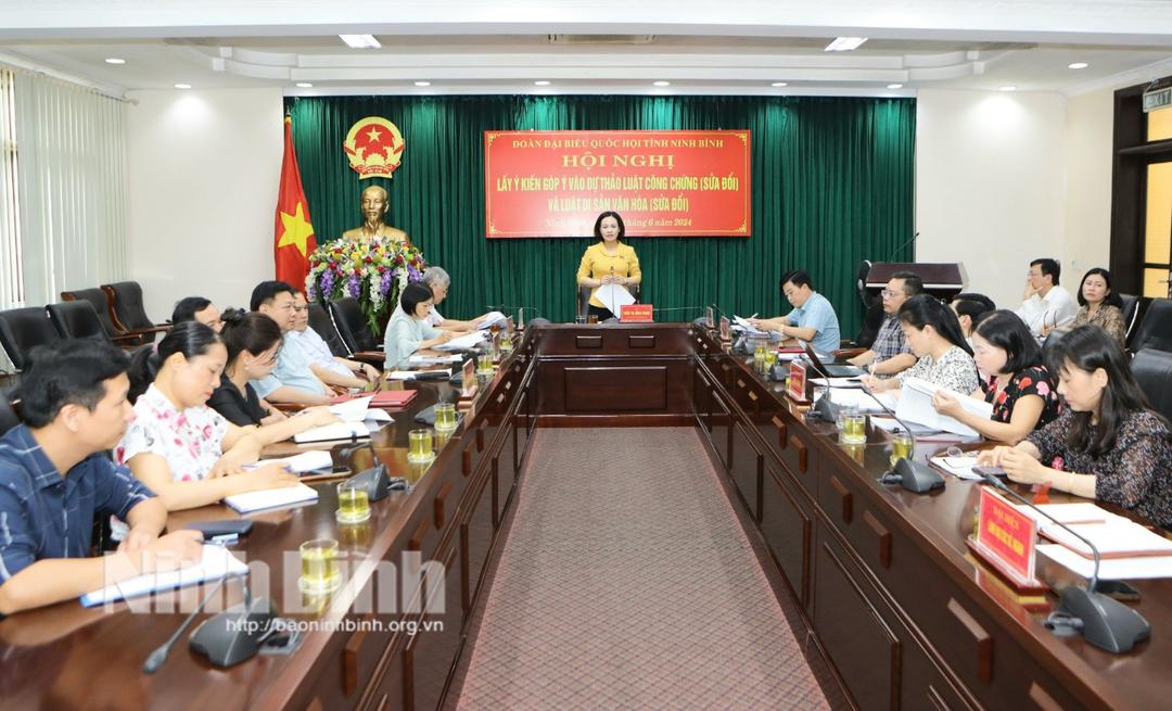 Đoàn ĐBQH tỉnh lấy ý kiến góp ý vào Dự thảo Luật Công chứng (sửa đổi) và Luật Di sản văn hóa (sửa đổi)