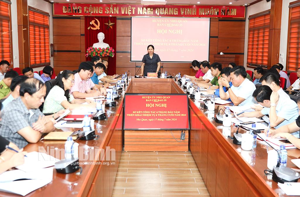 Ban Chỉ đạo 35 huyện Nho Quan sơ kết công tác 6 tháng đầu năm