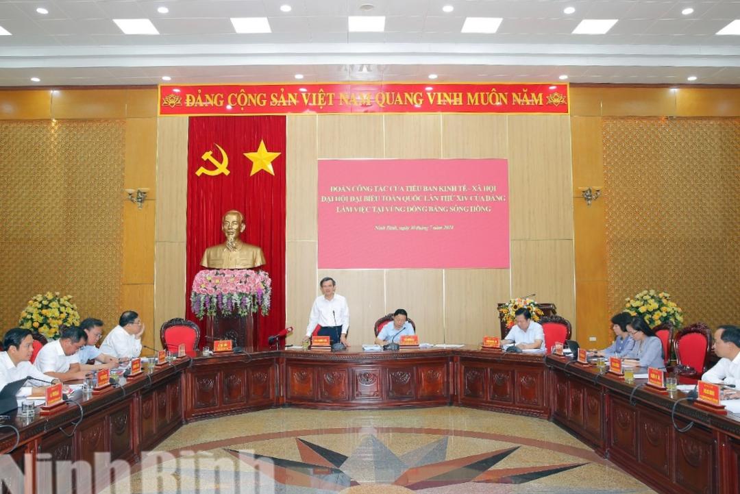 Đoàn công tác Tiểu ban Kinh tế-Xã hội Đại hội XIV của Đảng làm việc với các địa phương vùng đồng bằng sông Hồng