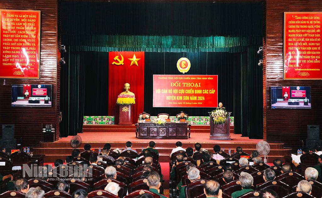 Thường trực Hội Cựu chiến binh tỉnh đối thoại với cán bộ Hội các cấp huyện Kim Sơn