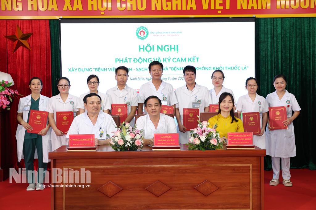 Bệnh viện Sản Nhi Ninh Bình phát động xây dựng "Bệnh viện xanh-sạch-đẹp" và "Bệnh viện không khói thuốc lá"