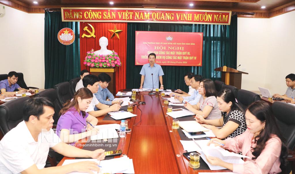 Triển khai nhiệm vụ trọng tâm công tác Mặt trận quý IV