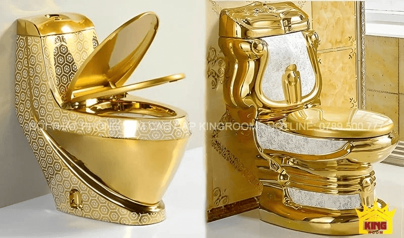 Bồn cầu dát vàng - Trải nghiệm tiện nghi đẳng cấp cùng Kingroom